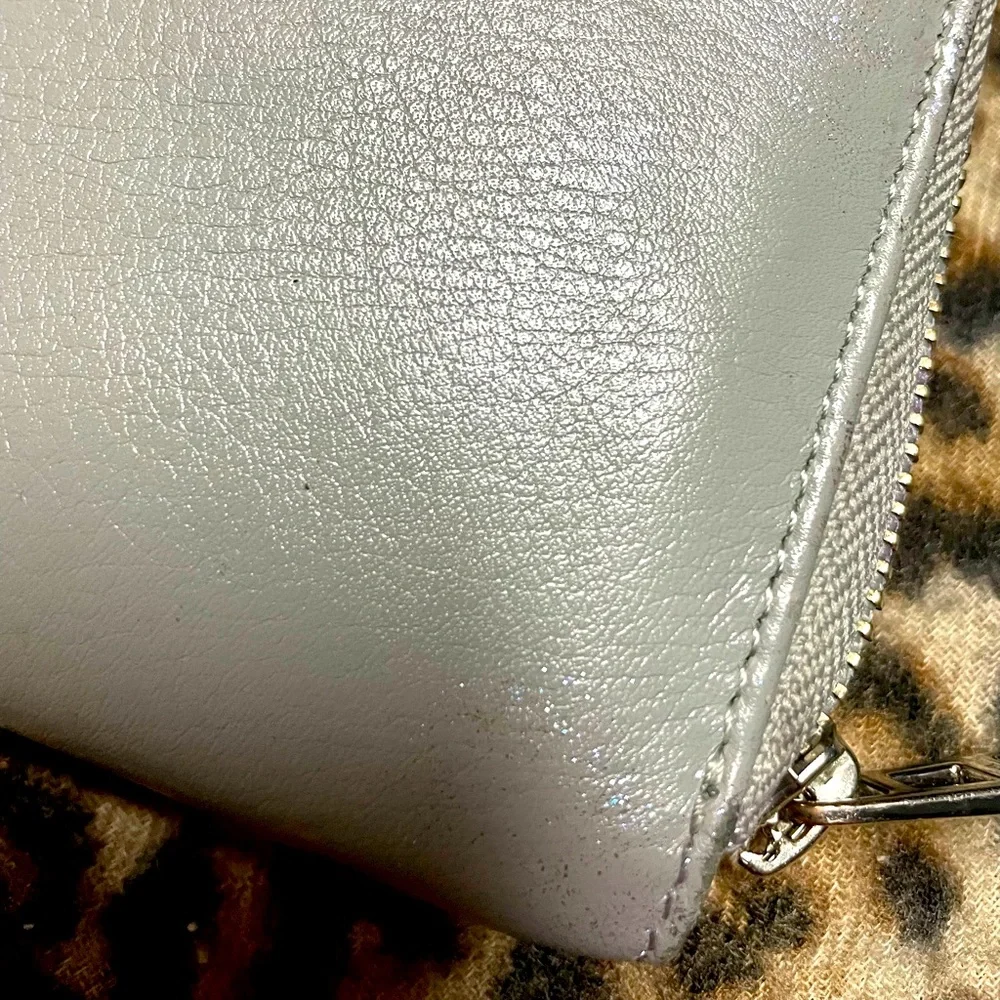Zadig et Voltaire Leather Compagnon Wristlet Wallet Silver - Picture 12 of 15